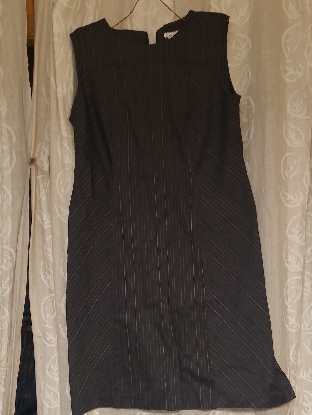 kenzie Black Pinstripe Midi Sheath Dress